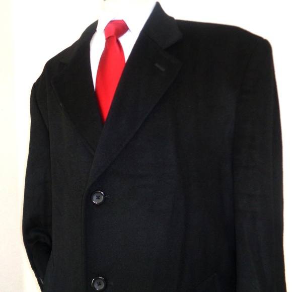 Riccardo Fazzi Black Cashmere Blend Mens Coat Size 46 - Picture 3 of 6